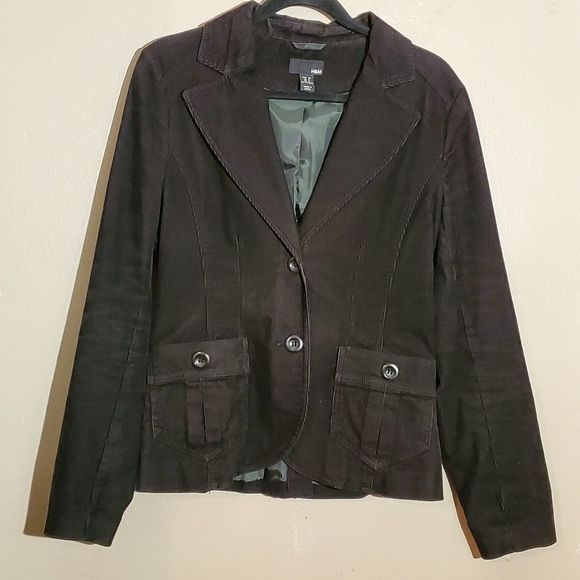 H&M - Black Corduroy Jacket NWOT - Size 8 - Picture 1 of 7
